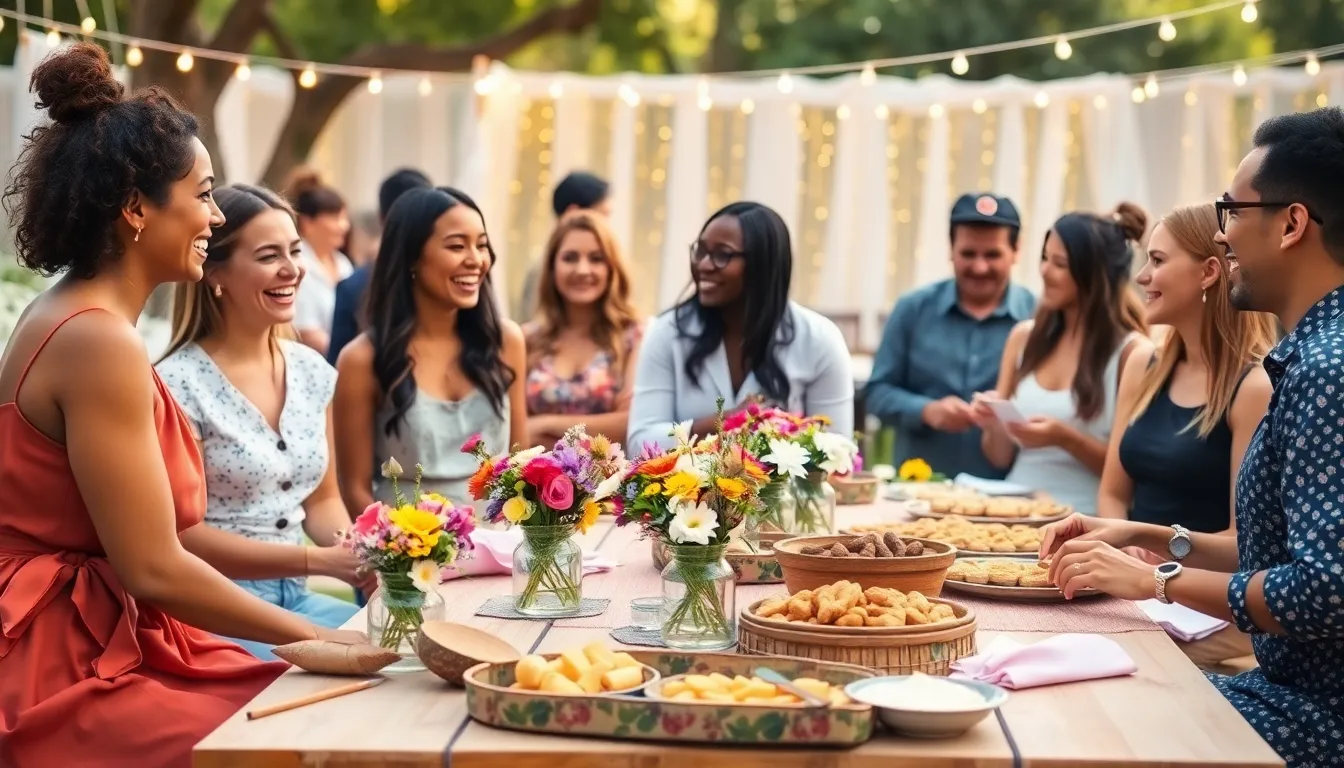 diverse guests enjoying a budget-friendly outdoor event.