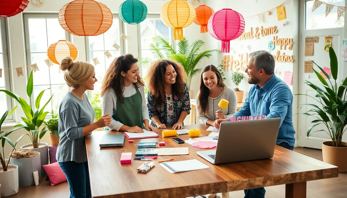 group planning a budget-friendly event in a vibrant community space.